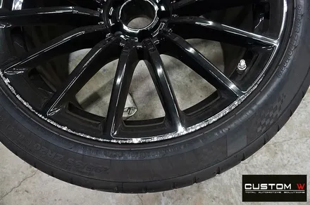 기존 고객님 벤츠 GT43 AMG 휠 상처 수리 후 블랙유광 휠도색 / 용인 처인구
