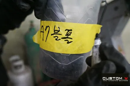 아우디 A7 기존 캘리퍼 도색 고객 재방문. 다이아몬드 컷팅 작업을 통해 블랙 폴리시 휠로 변신! / 용인 처인구