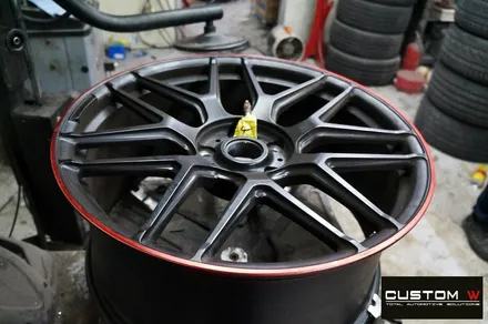 벤츠 신형 G63 AMG 휠 상처 수리 후 블랙 레드 무광 투톤 휠도색 / 용인 처인구