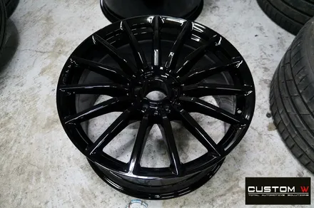 벤츠 GT43 AMG 블랙유광 휠도색 + 레드 캘리퍼 도색 / 용인 처인구