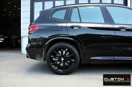 기존 고객님의 BMW X3 휠 상처 수리 후 블랙유광 휠도색 / 용인 처인구
