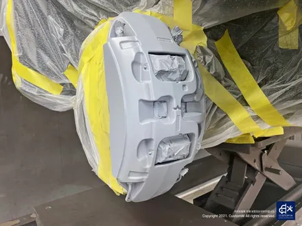 벤츠 GLE53 AMG 잘 못된 휠수리 박리 제거 후, 블랙유광 휠도색 + 레드 캘리퍼 도색 / 용인 처인구