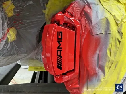 벤츠 C63 AMG 블랙 실버 투톤 유광 휠도색 + 레드 캘리퍼 도색 / 용인 처인구