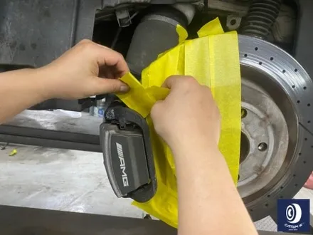 벤츠 GLE63 AMG 휠 도색 불량 재작업 약품 박리 제거 후, 사틴 블랙 + 실버 투톤 휠도색 + 레드 캘리퍼 도색 / 용인 처인구