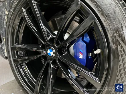 BMW 730Ld 박리 후 블랙유광 휠도색 + 블루 캘리퍼 도색 / 용인 처인구