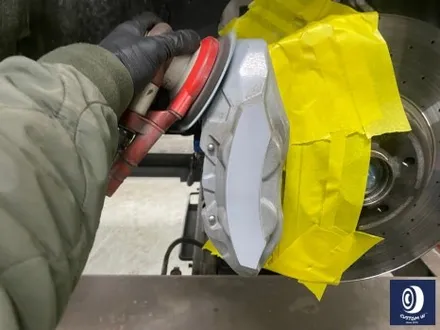 벤츠 GLC43 AMG 21인치 휠 상처 수리 후, 블랙 유광 휠 도색 + 건메탈 그레이 캘리퍼 도색 / 용인 처인구