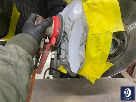 벤츠 GLC43 AMG 21인치 휠 상처 수리 후, 블랙 유광 휠 도색 + 건메탈 그레이 캘리퍼 도색 / 용인 처인구