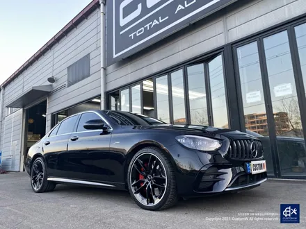 벤츠 E53 AMG 블랙실버 투톤 휠도색 + 레드 캘리퍼 도색 / 용인 처인구