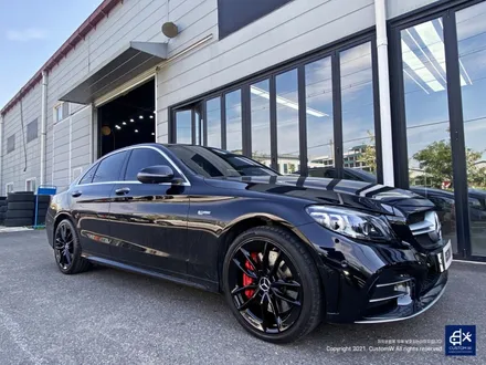 벤츠 C43 AMG 블랙유광 휠도색 + 레드 캘리퍼 도색 / 용인 처인구