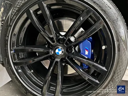 BMW 730Ld 박리 후 블랙유광 휠도색 + 블루 캘리퍼 도색 / 용인 처인구