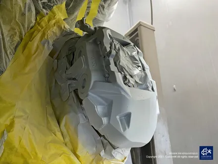 벤츠 GLC350e 리어 범퍼 수리 + 휠수리 후 무광 그레이 휠도색 + 블랙 캘리퍼 도색 / 용인 처인구