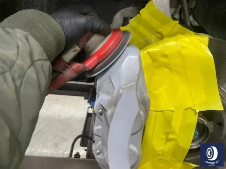 벤츠 GLC43 AMG 21인치 휠 상처 수리 후, 블랙 유광 휠 도색 + 건메탈 그레이 캘리퍼 도색 / 용인 처인구