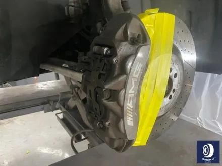 벤츠 GLE63 AMG 휠 도색 불량 재작업 약품 박리 제거 후, 사틴 블랙 + 실버 투톤 휠도색 + 레드 캘리퍼 도색 / 용인 처인구