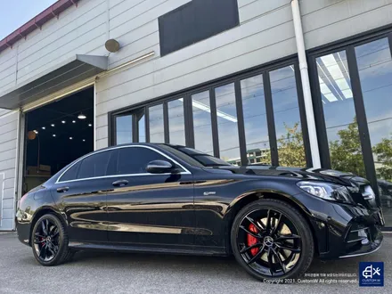 벤츠 C43 AMG 블랙유광 휠도색 + 레드 캘리퍼 도색 / 용인 처인구