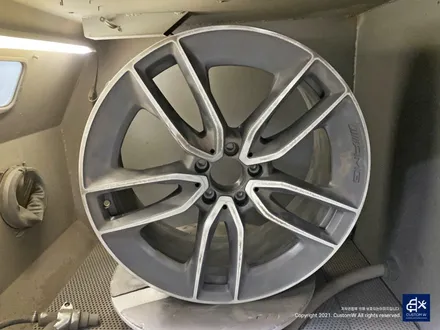 벤츠 E53 AMG 휠수리 후 블랙 실버 투톤 무광 휠도색 + 레드 캘리퍼 도색 / 용인 처인구