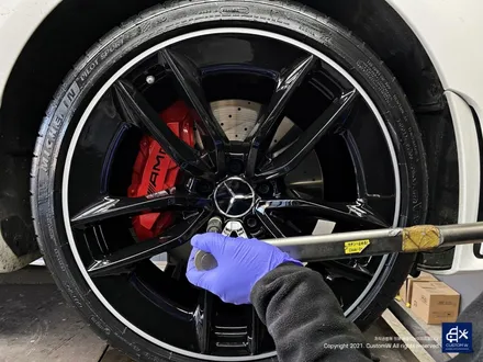 벤츠 CLS300d  블랙 실버 투톤 유광 휠도색 + 레드 캘리퍼 도색 / 용인 처인구
