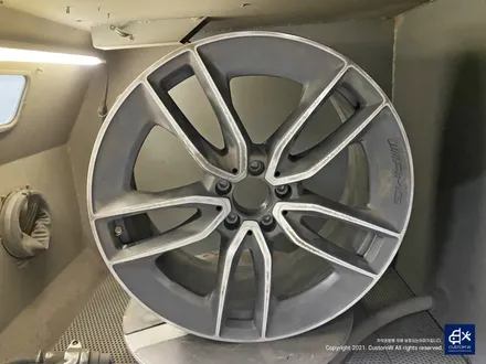 벤츠 E53 AMG 휠수리 후 블랙 실버 투톤 무광 휠도색 + 레드 캘리퍼 도색 / 용인 처인구