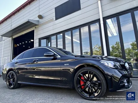 벤츠 C43 AMG 블랙유광 휠도색 + 레드 캘리퍼 도색 / 용인 처인구