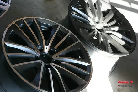 휠도색, 다이아몬드컷팅 휠수리로 건메탈 폴리쉬 형태로 휠체인지! BMW550I 휠 작업기. / 용인 처인구