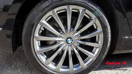 신형 BMW 7시리즈 740LD 휠 상처수리 후 고스트크롬 휠도색. / 용인 처인구