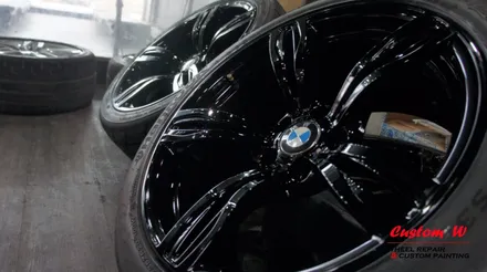 BMW M5(F10) 343M휠 상처수리 후 블랙유광 휠도색. / 용인 처인구