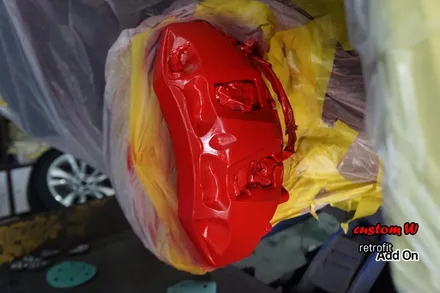 아우디 Q7 휠 상처수리 후 블랙유광 휠도색, 레드 캘리퍼도색(BREMBO로고) / 용인 처인구
