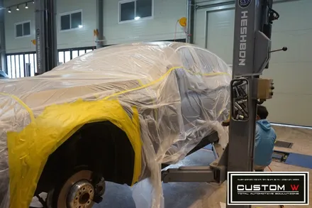 BMW F10 528I 고스트크롬 휠도색 + M퍼포먼스 블루 캘리퍼도색. / 용인 처인구