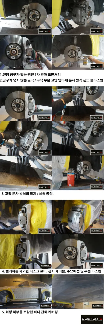 BMW X5 지저분하고 부식 녹 심한 캘리퍼 도색  , 블랙유광 휠도색 / 용인 처인구