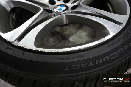 BMW 640d 휠 수리 후 블랙유광 휠 도색 + 레드 캘리퍼 도색 / 용인 처인구