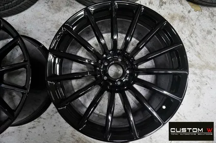 벤츠 GT43 AMG 블랙유광 휠도색 + 레드 캘리퍼 도색 / 용인 처인구