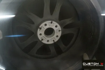 벤츠 E53 AMG 블랙 실버 투톤 유광 휠도색 + 레드 캘리퍼 도색 / 용인 처인구