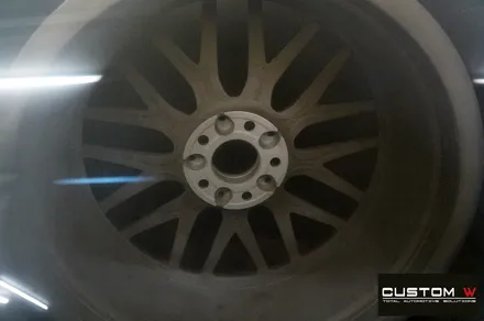 벤츠 A45 AMG 블랙 실버 투톤 무광 휠도색 + 레드 캘리퍼 도색 / 용인 처인구