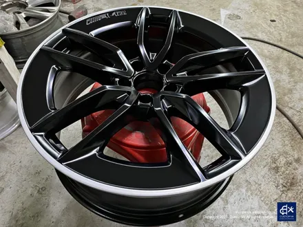 벤츠 E53 AMG 휠수리 후 매트 블랙 실버 투톤 휠도색 / 용인 처인구