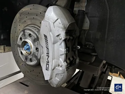 벤츠 C43 AMG 블랙 실버 투톤 유광 휠도색 + 레드 캘리퍼 도색 / 용인 처인구