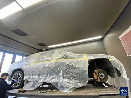 BMW F02 760Li 잘못된 휠도색 약품 박리 제거  및 휠상처 수리 후, 블랙유광 휠도색 + 옐로우 캘리퍼 도색 / 용인 처인구
