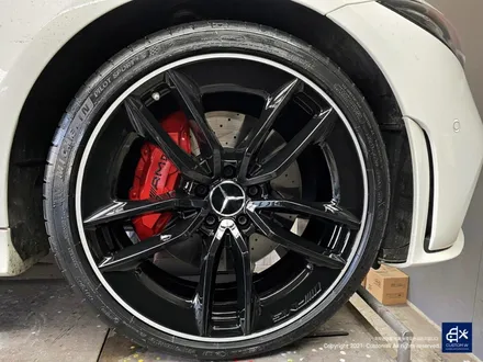 벤츠 CLS300d  블랙 실버 투톤 유광 휠도색 + 레드 캘리퍼 도색 / 용인 처인구