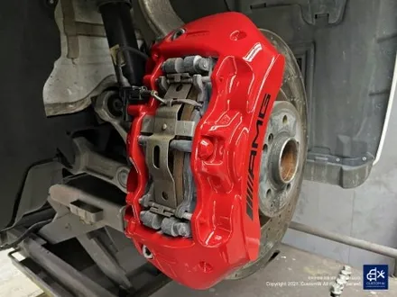 벤츠 C63 AMG 블랙 실버 투톤 유광 휠도색 + 레드 캘리퍼 도색 / 용인 처인구