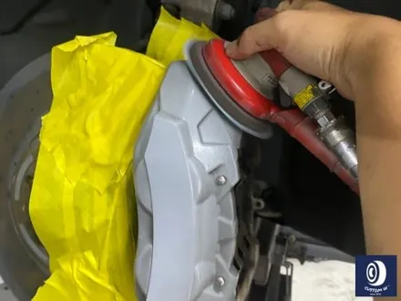 벤츠 W213 E43 AMG 휠 상처 수리 후 사틴 블랙 (무광 검정 / 매트 블랙) 휠 복원 도색 + 카본 세라믹 골드 캘리퍼 도색 / 용인 처인구