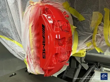 벤츠 GLE53 AMG 휠수리 후 블랙유광 휠도색 & 레드 캘리퍼 도색 / 용인 처인구