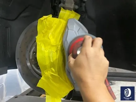 벤츠 W213 E43 AMG 휠 상처 수리 후 사틴 블랙 (무광 검정 / 매트 블랙) 휠 복원 도색 + 카본 세라믹 골드 캘리퍼 도색 / 용인 처인구