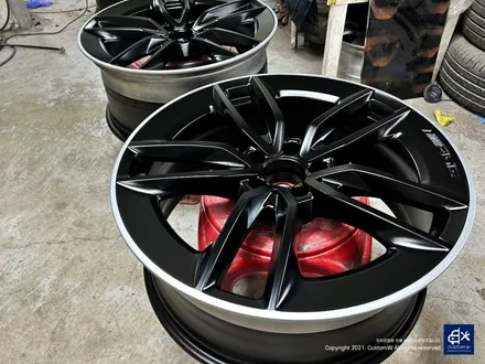 벤츠 E53 AMG 휠수리 후 블랙 실버 투톤 무광 휠도색 + 레드 캘리퍼 도색 / 용인 처인구