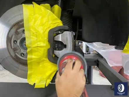 벤츠 W213 E43 AMG 휠 상처 수리 후 사틴 블랙 (무광 검정 / 매트 블랙) 휠 복원 도색 + 카본 세라믹 골드 캘리퍼 도색 / 용인 처인구