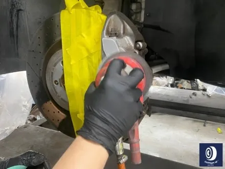 벤츠 GLE63 AMG 휠 도색 불량 재작업 약품 박리 제거 후, 사틴 블랙 + 실버 투톤 휠도색 + 레드 캘리퍼 도색 / 용인 처인구