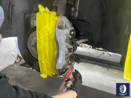 벤츠 GLE63 AMG 휠 도색 불량 재작업 약품 박리 제거 후, 사틴 블랙 + 실버 투톤 휠도색 + 레드 캘리퍼 도색 / 용인 처인구