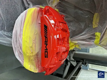 벤츠 GLE53 AMG 휠수리 후 블랙유광 휠도색 + 레드 캘리퍼 도색 / 용인 처인구