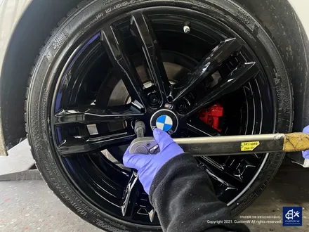 BMW 420d 휠수리 후 블랙유광 휠도색 + 레드 캘리퍼 도색 / 용인 처인구