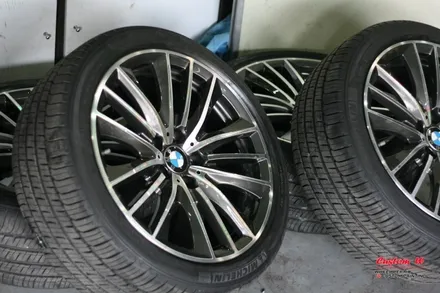 휠도색, 다이아몬드컷팅 휠수리로 건메탈 폴리쉬 형태로 휠체인지! BMW550I 휠 작업기. / 용인 처인구