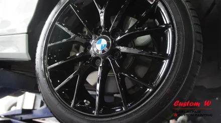BMW 118D 메쉬타입 휠에도 블래유광 휠도색은 잘 어울렸습니다. / 용인 처인구