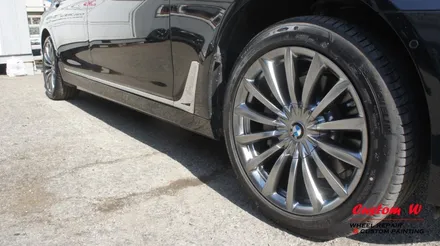 신형 BMW 7시리즈 740LD 휠 상처수리 후 고스트크롬 휠도색. / 용인 처인구