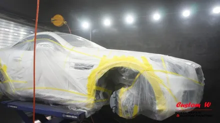 벤츠 SLK 350의 휠 상처수리 후 고스트크롬 휠도색 + AMG 레드 캘리퍼도색. / 용인 처인구